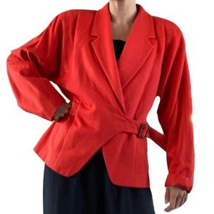 Vintage 1980s GUCCI wool & cashmere belted blazer size 6 *authentic*